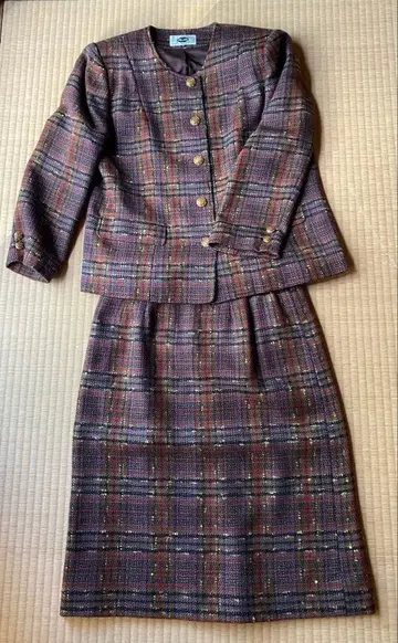 M&G 체크 무늬 자켓과 스커트 세트