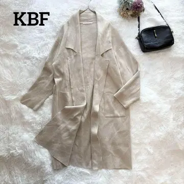 [ KBF ] KBF 니트 코디건 라이트 아우터 베이지 롱 기장