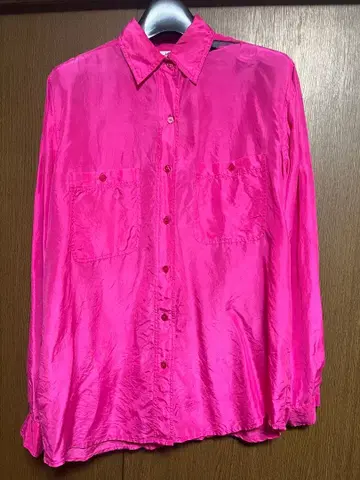 실크 셔츠 핑크 버튼업 셔츠