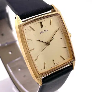 [ 작동 ] SEIKO 남성용 손목시계 스퀘어 골드 새상품 배터리 쿼츠