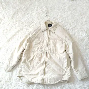 ZARA 자라 워터 레펠런트 오버 셔츠 자켓 XS 아이보리