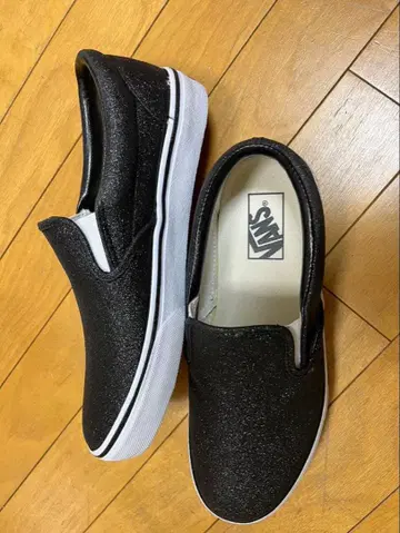 VANS 블랙 글리터 슬립온