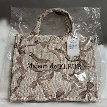 Maison de FLEUR 리본 무늬 고블랑 스퀘어 토트 S