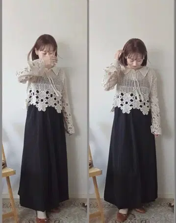 시마무라 yuu 시스루 니트 인기 크림