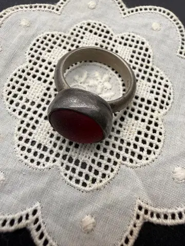 vintage 빨간색 돌 반지