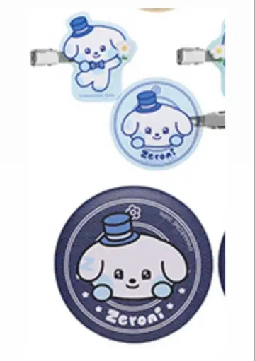 zeroni 에니마이 복권 헤어 클립 캔 배지 규니니