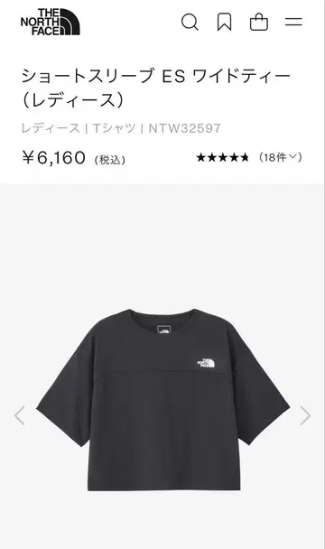 THE NORTH FACE 숏슬리브 ES 와이드 티 블랙