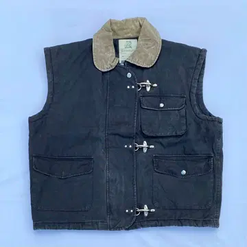 90s Kennington 블랙 파이어맨 자켓 베스트