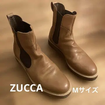 [ M ] ZUCCA 브라운 가죽 사이드 고어 부츠