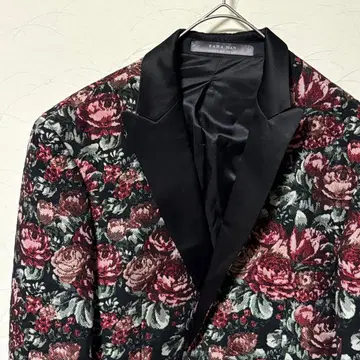 ZARA 자라 꽃무늬 자카드 턱시도 자켓 남성용 USA38