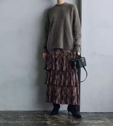 [ jillstuart ] 오리지널 플라워 무늬 플리츠 캉캉 스커트