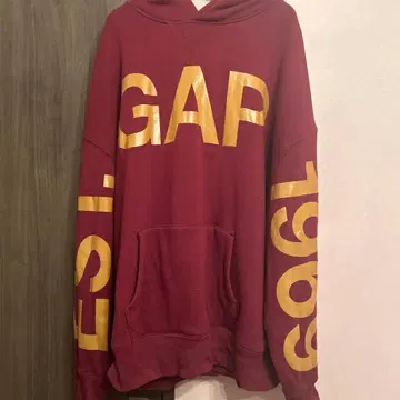 GAP 버건디 후드 부착 후드티