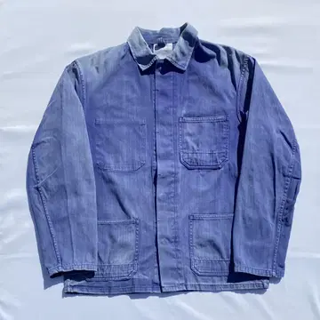 80's 유로 워크 자켓 hbt 코튼 커버올 선페이드