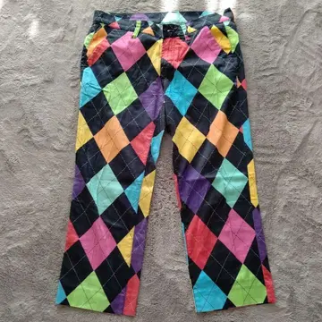 LOUDMOUTH 컬러풀 다이아몬드 패턴 골프 팬츠