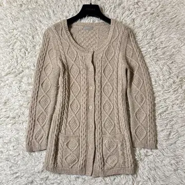 마가렛호웰 케이블 짜임 아란 니트 가디건 울