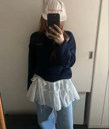 GIUNON*조절 가능한 미니 쉬어 스커트*화이트
