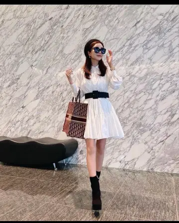 eimy istoire 볼륨 티어드 미니 원피스 White