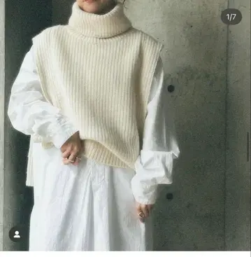 아쉬 h 아이보리 터틀넥 니트 베스트 화이트 새상품