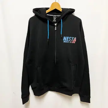 미사용 새상품 NESTABRAND 네스타 지퍼 후드티 블랙 L