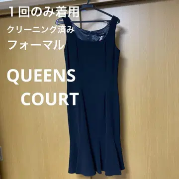 새상품급 퀸즈 코트 블랙 플레어 드레스 QUEENS COURT 원피스