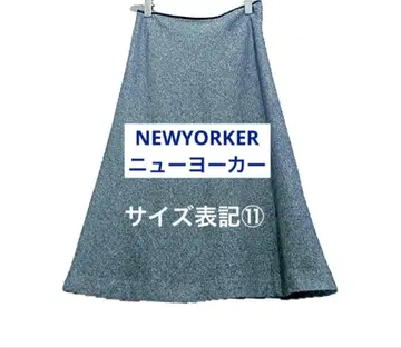 새상품급 NEWYORKER 뉴요커 네이비 트위드 미디 스커트