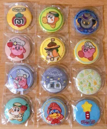 커비 카페 자수 캔뱃지 세트