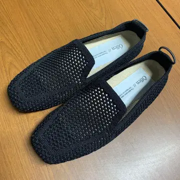 Offen 블랙 메쉬 로퍼 펌프스 블랙