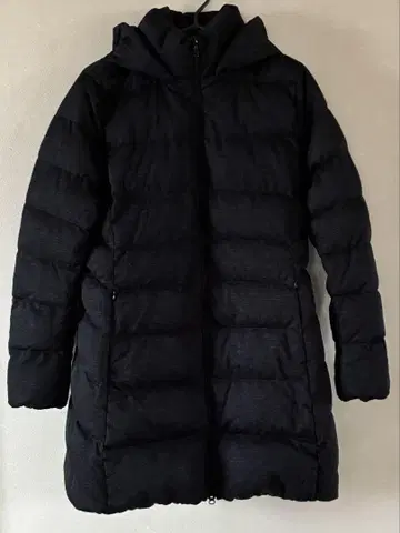 UNIQLO 차콜 그레이 다운 자켓 후드 부착 XL 여성용