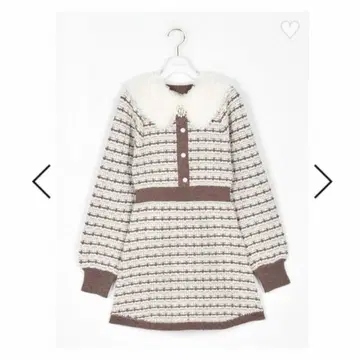 evelyn 퍼 옷깃 니트 OP 브라운