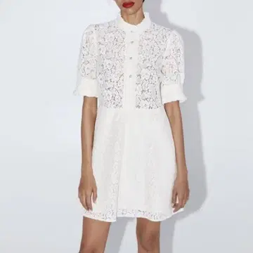 ZARA 전체 레이스 원피스 비쥬