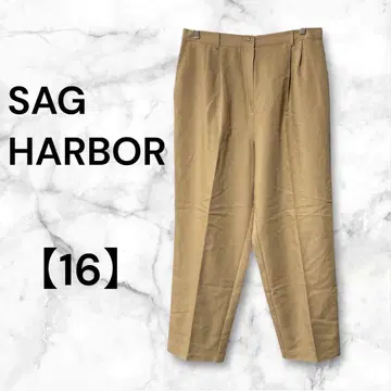 SAG HARBOR 여성용 슬랙스 턱 팬츠 브라운 계열 빅 사이즈