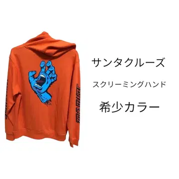 SANTA CRUZ 스크리밍 핸드 후드티 M 사이즈 오렌지