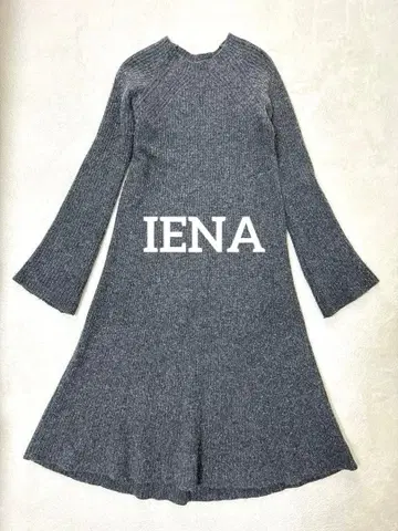 IENA 이에나 리브 니트 원피스 플레어 슬리브 울 실크