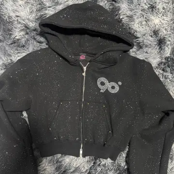 9090girl 로고 글리터 후드티 셋업 S
