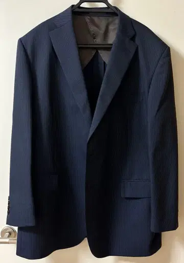 남성용 수트 상하의 네이비 스트라이프 빅 사이즈 넉넉한