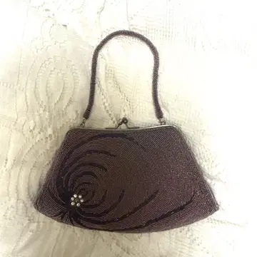[새상품급] 스파이더 모티브 거미 비즈 자수 퍼플 파티 백 손거울 포함