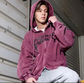 that's life 지퍼 후드티 레드 빨간색