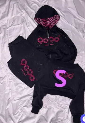 9090 girl OG 로고 글리터 셋업