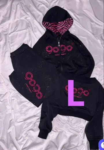 9090 girl OG Logo Glitter 셋업