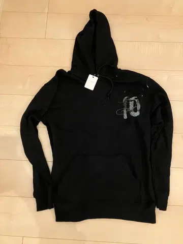 미사용 NO ID. 블랙 로고 디자인 후드티 ONE 사이즈