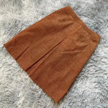 미쉘클랑 턱 스커트 36 오렌지 브라운 고급 가을/겨울 깔끔한