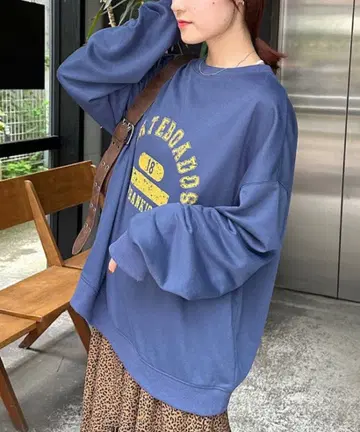 더블 클로젯 칼리지 로고 BIG 쭈리 풀오버 네이비