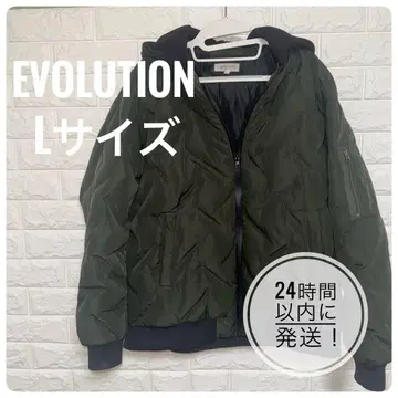 EVOLUTION 후드 부착 다운 자켓 L 사이즈!