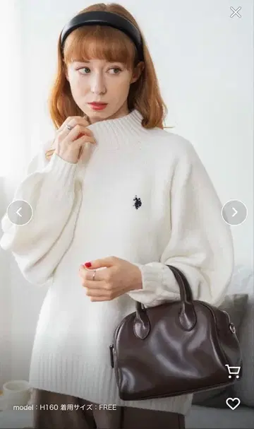 WEGO U.S. POLO ASSN. 하이넥 스웨터 화이트 WEB