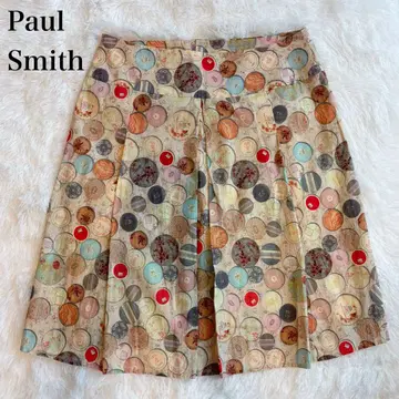 폴 스미스 블랙 버튼 플리츠 스커트 38 M