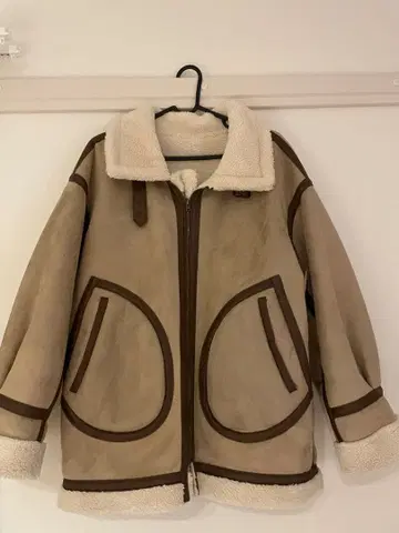 BEAMS HEART WOMEN 페이크 무스탕 플라이트 자켓