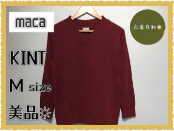 [새상품급] maca V넥 리브 니트 리브 편직