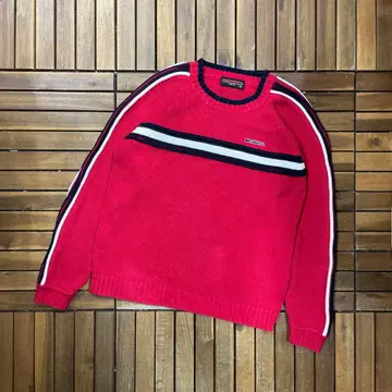 90s vans USA 코튼 니트 풀오버 스웨터 로고 자수