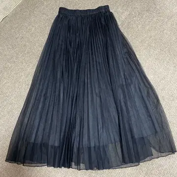 PLST 블랙 플리츠 스커트 S