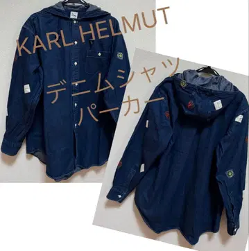 KARL HELMUT 데님 셔츠 후드티